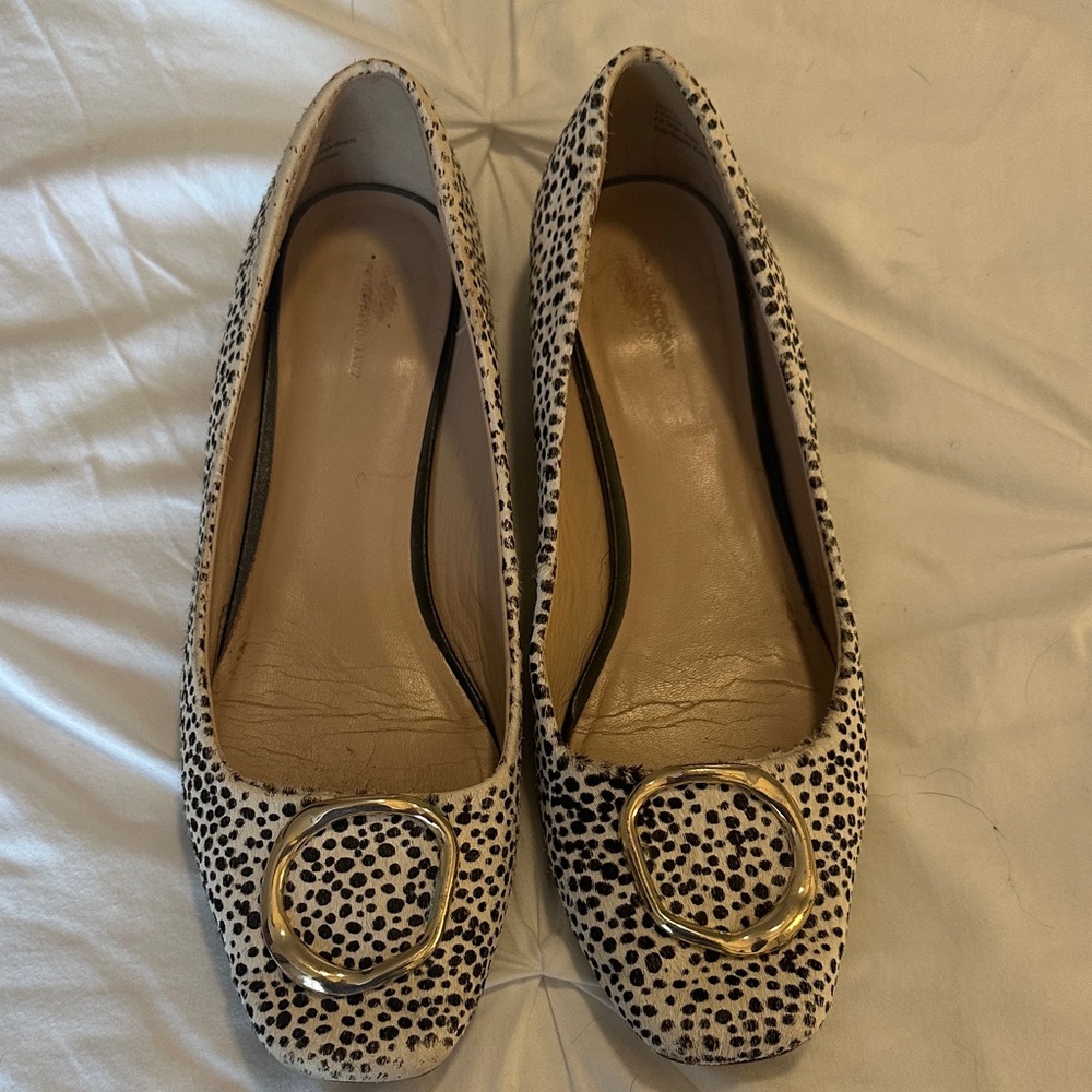 Something Navy Spotted Flats with Gold Accent